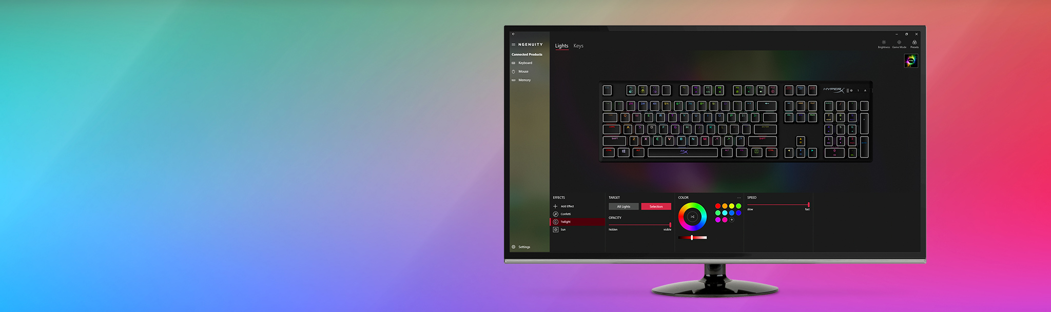 Advanced customization with HyperX NGENUITY Software